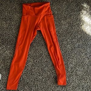 Orange Mesh & Pocket Leggings